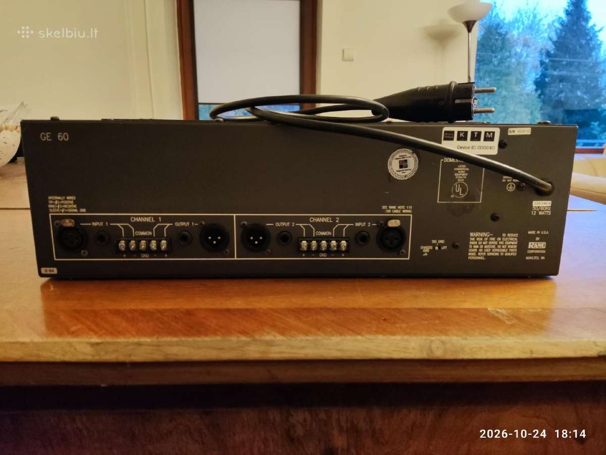 Rane Ge 60. Profesionalus ekvalaizeris (Usa). - nuotraukos Nr. 2