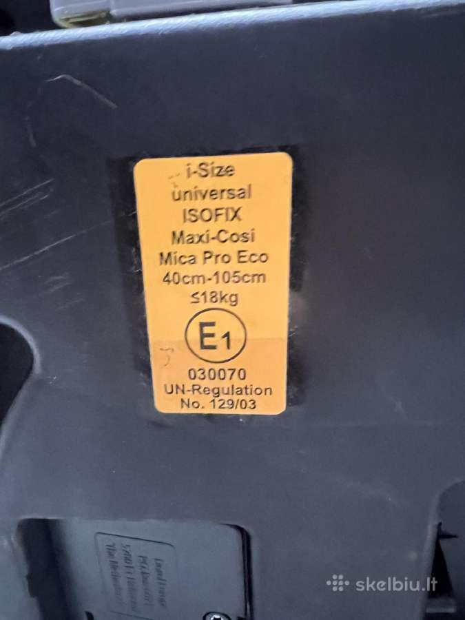 Auto kėdutė Maxi Cosi Mica Pro Eco i-size 0-18 kg - nuotraukos Nr. 5