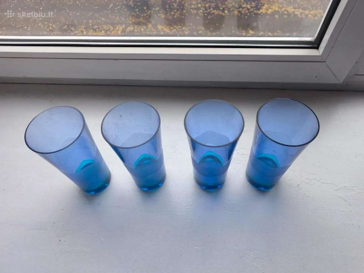 4 Tupperware aukštų plastikinių stiklinių rinkinys - nuotraukos Nr. 2