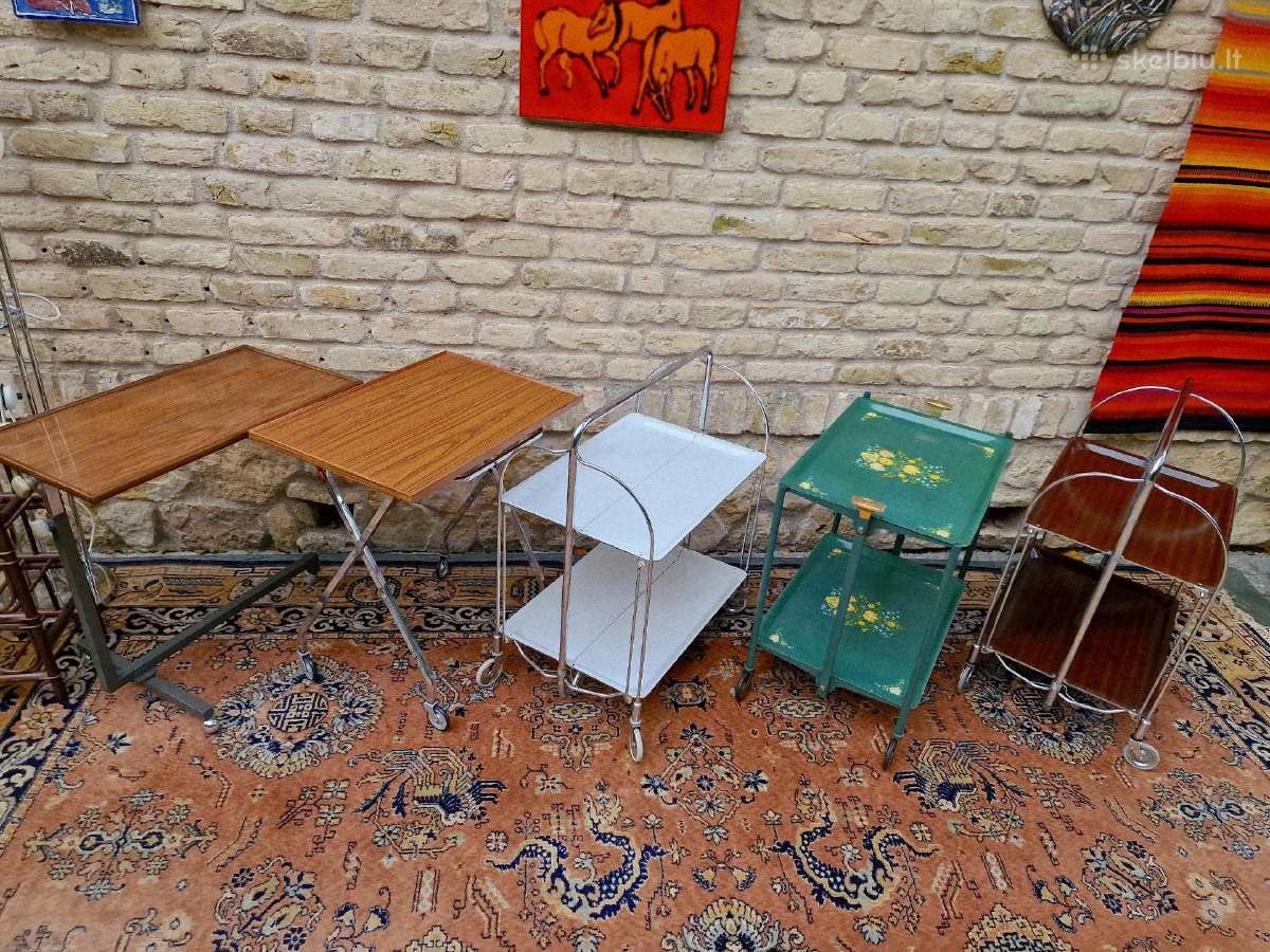 Vintažiniai mid century sulankstomi staliukai - nuotraukos Nr. 12