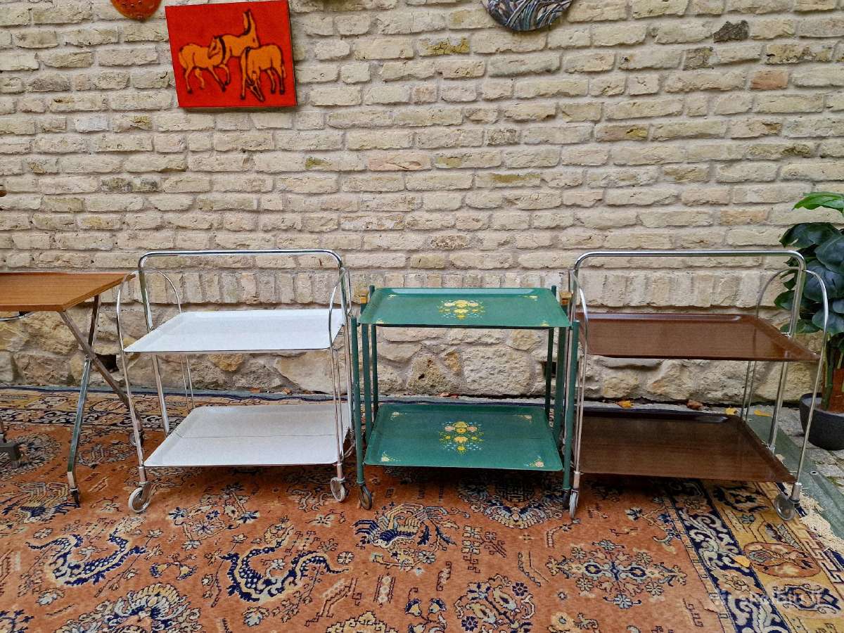 Vintažiniai mid century sulankstomi staliukai - nuotraukos Nr. 16