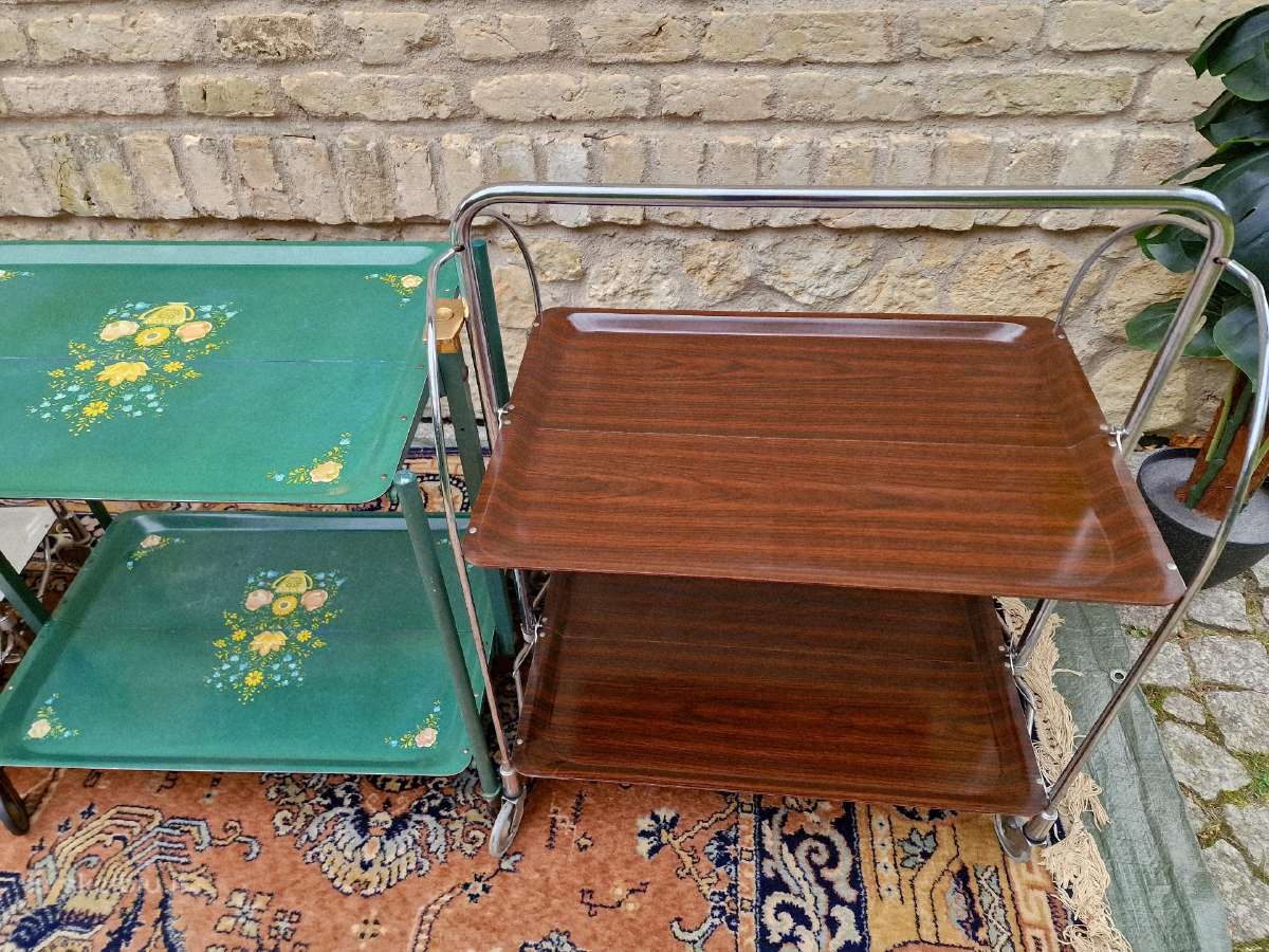 Vintažiniai mid century sulankstomi staliukai - nuotraukos Nr. 17