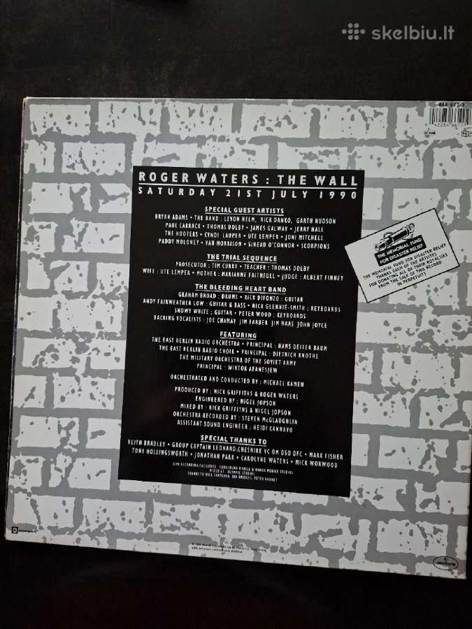 Roger Waters 1990 "The Wall (Live In Berlin)" 2 Lp - nuotraukos Nr. 3