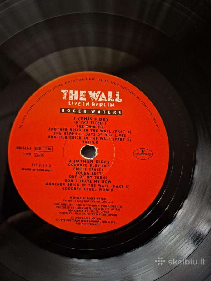 Roger Waters 1990 "The Wall (Live In Berlin)" 2 Lp - nuotraukos Nr. 8