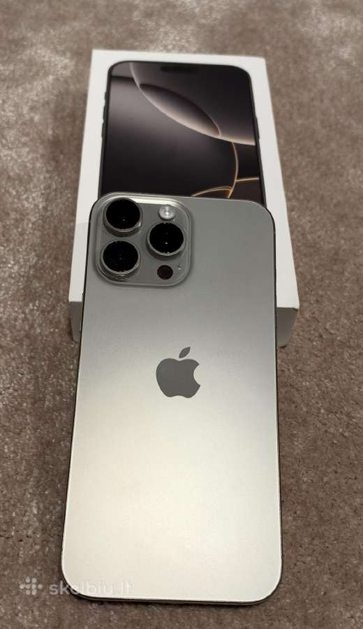 Idealios būklės iPhone 16 Pro max Titanium Nat - nuotraukos Nr. 2