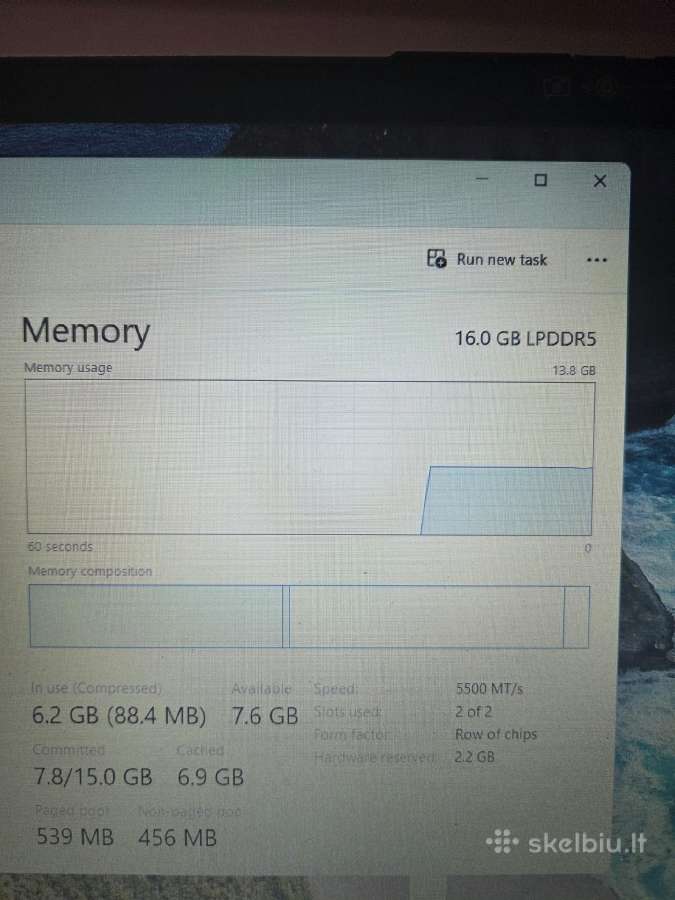 Lenovo ryzen 7520u 16gb ddr5 RAM - nuotraukos Nr. 3