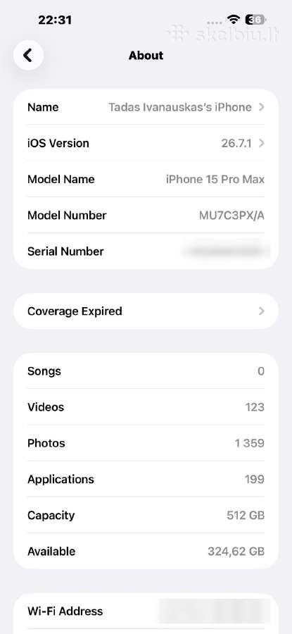 iPhone 15 Pro Max 512gb Titanium Grey - nuotraukos Nr. 14