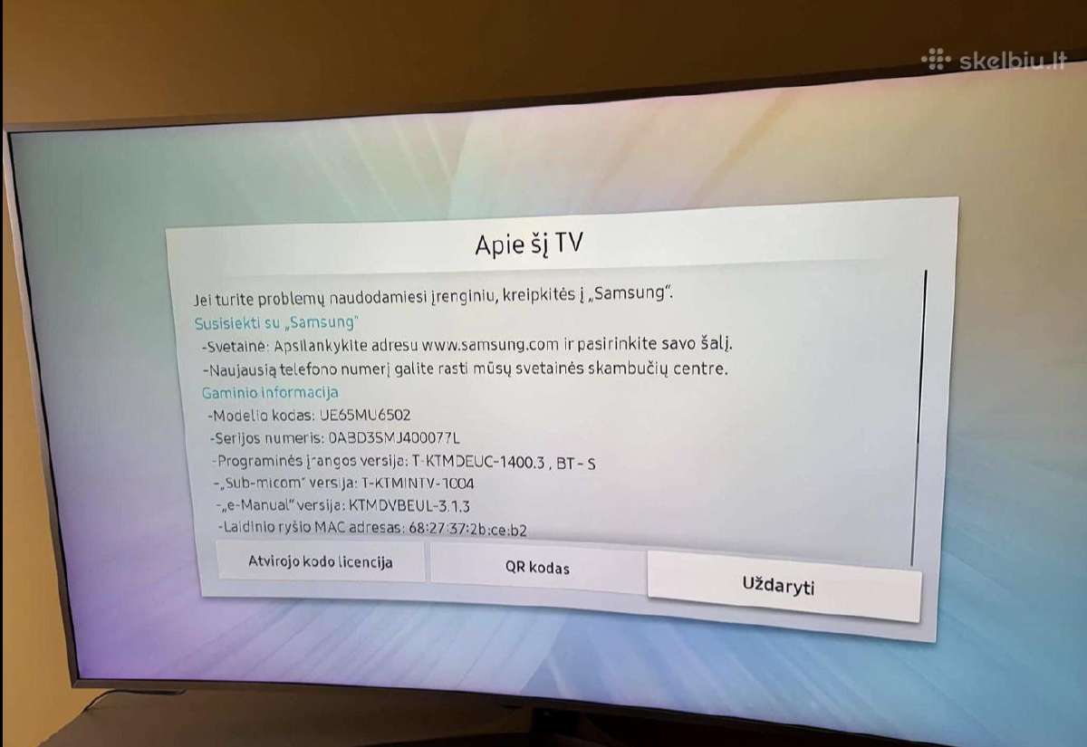 Samsung Ue65mu6502 Uhd 4k Televizorius 65 coliai - nuotraukos Nr. 4