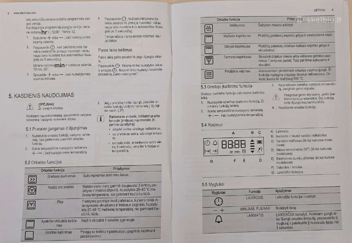 Electrolux elektrinė orkaitė Eoc05651o - nuotraukos Nr. 4