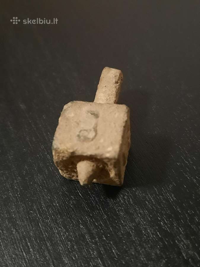 Antikvarinis metalinis vilkelis (Dreidlas) - nuotraukos Nr. 3
