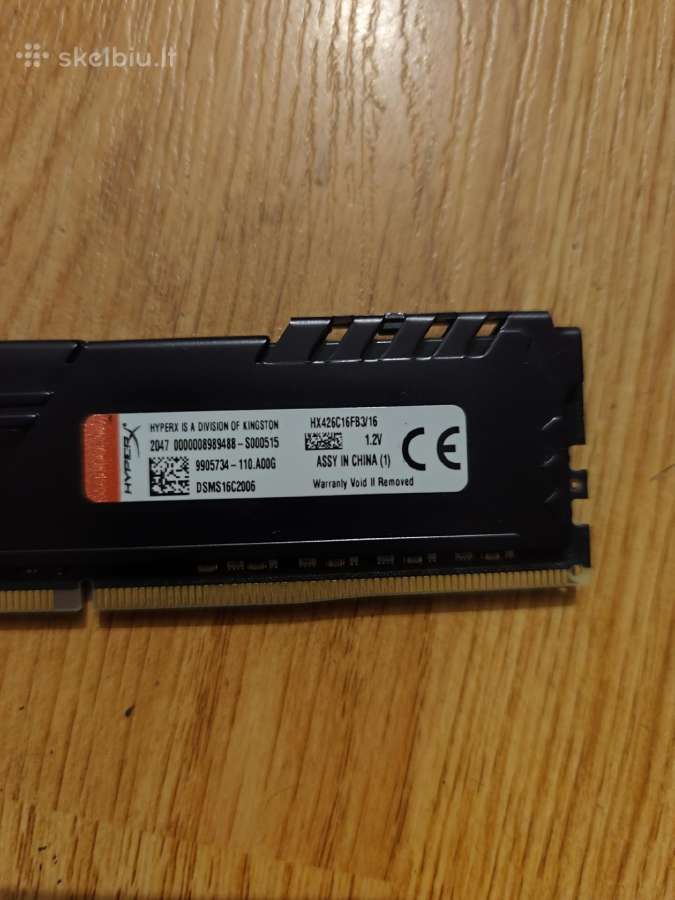 Hyperx fury ddr4 16gb 2666mhz dimm - nuotraukos Nr. 3