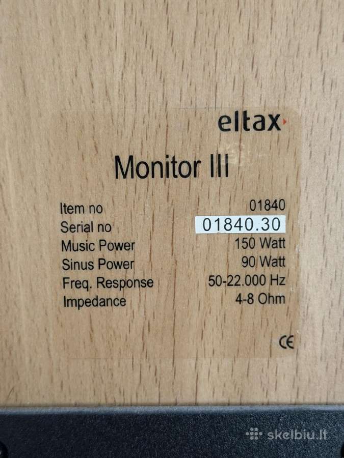 Eltax Monitor III lentyninės kolonėlės (pora), 90 - nuotraukos Nr. 5