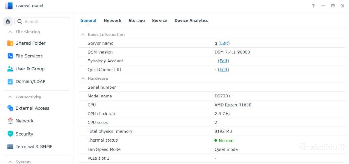 Synology Ds723+ 8gb RAM (Ryzen Cpu, Docker) Dsm7.4 - nuotraukos Nr. 4