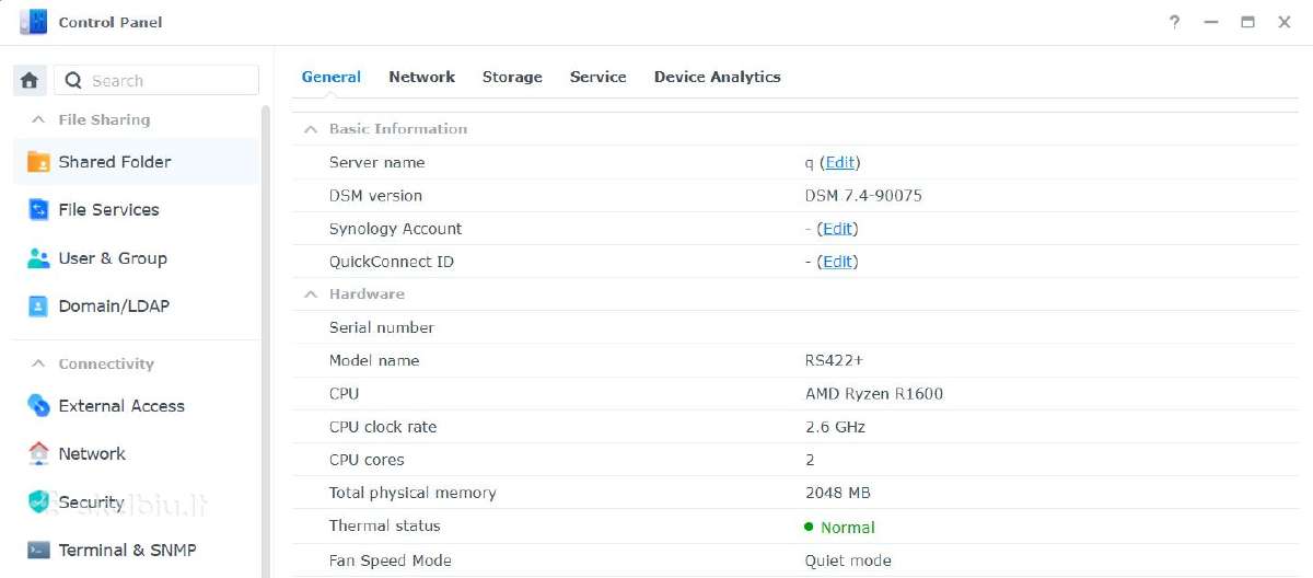 Synology Rs422+ 4 diskų, Ryzen, Dsm 7.4 - nuotraukos Nr. 3