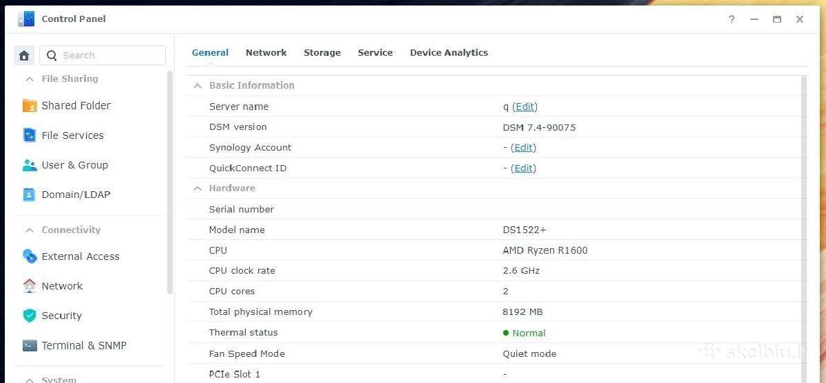 Synology Ds1522+ 5 diskų, Ryzen Cpu, 8gb RAM - nuotraukos Nr. 4