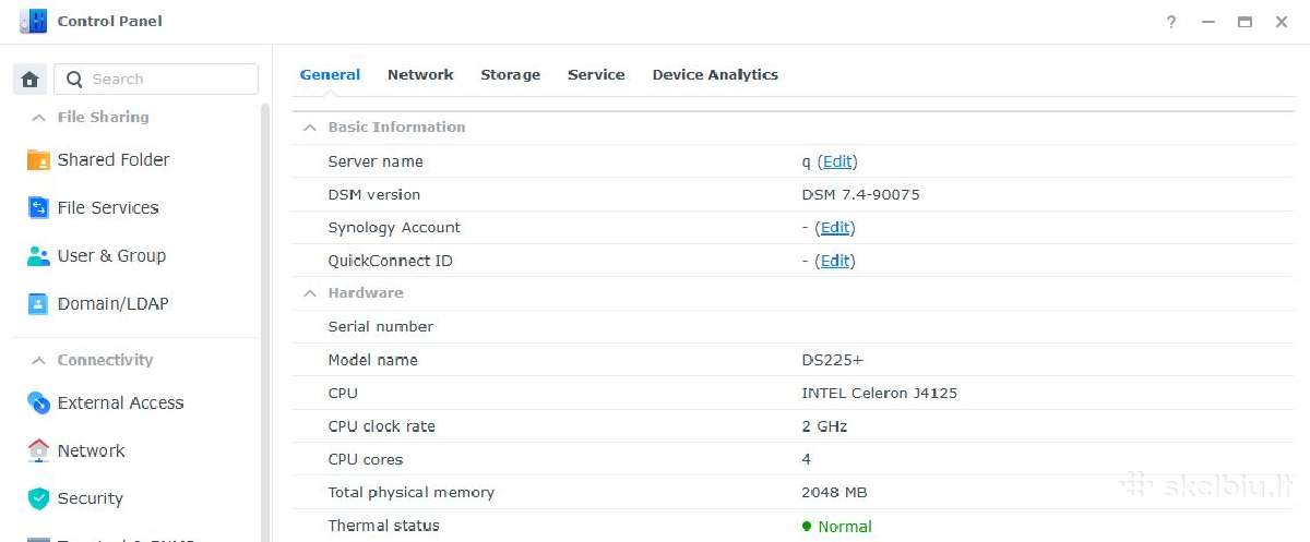Synology Ds225+ 2 diskų, Quad Core Intel Cpu - nuotraukos Nr. 5