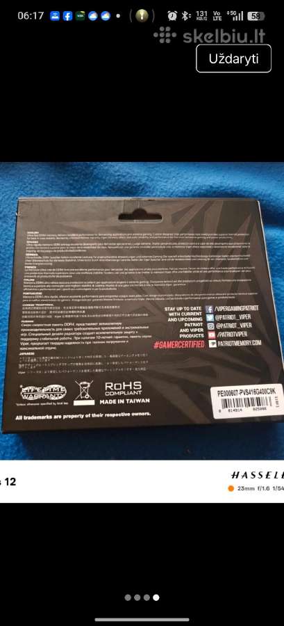 Patriot Viper Steel Ddr4 16gb (2x8gb) 4000/19 - nuotraukos Nr. 4