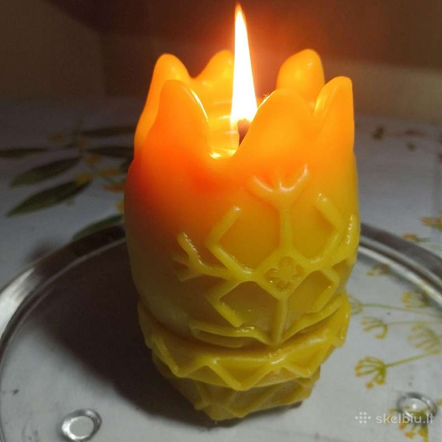 Bičių vaško rankų darbo žvakės - nuotraukos Nr. 31