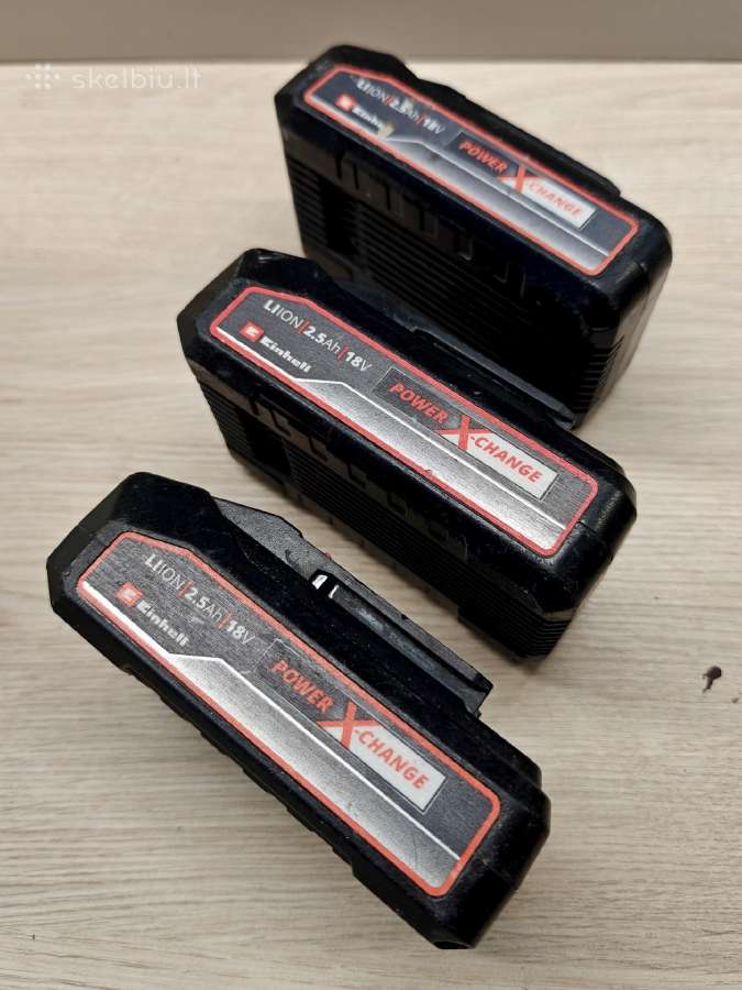 3vnt Einhell 2.5ah 18v baterija akumuliatorius - nuotraukos Nr. 2