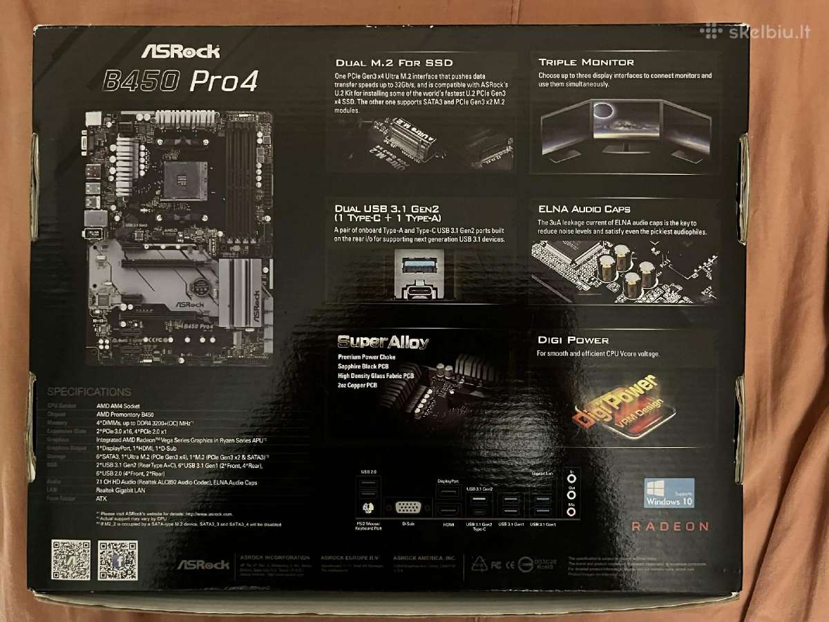 MB = Asrock b450 pro4 - nuotraukos Nr. 2
