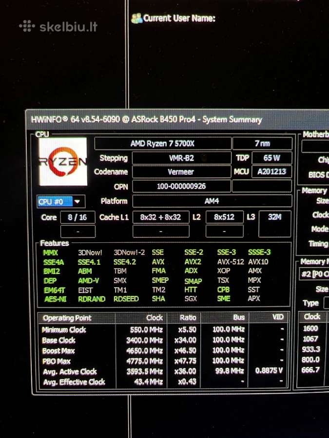 Ryzen 7 5700x Cpu Am4 - nuotraukos Nr. 3