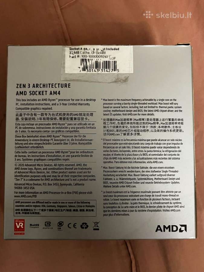 Ryzen 7 5700x Cpu Am4 - nuotraukos Nr. 5