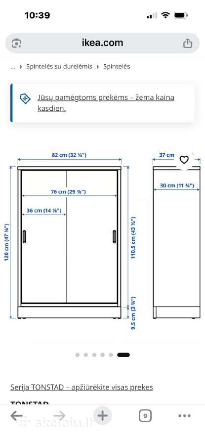 Parduodama Ikea Tonstad spintele puikios bukles - nuotraukos Nr. 2