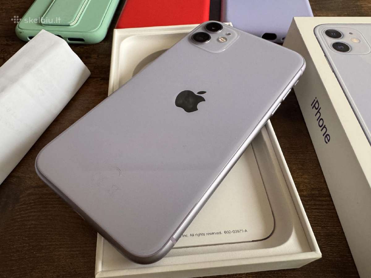 iPhone 11 64gb, 84% bat, su dokumentais, idealus - nuotraukos Nr. 5