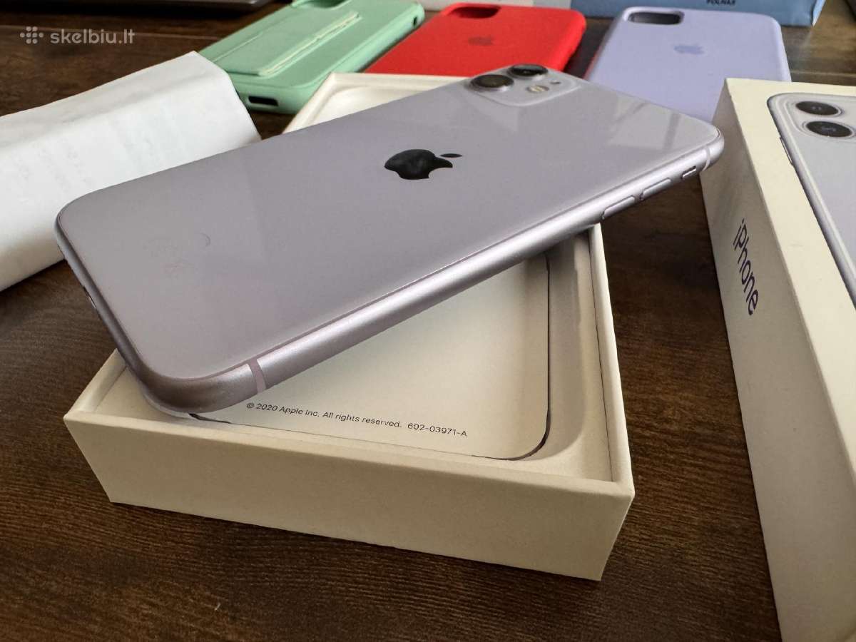 iPhone 11 64gb, 84% bat, su dokumentais, idealus - nuotraukos Nr. 6