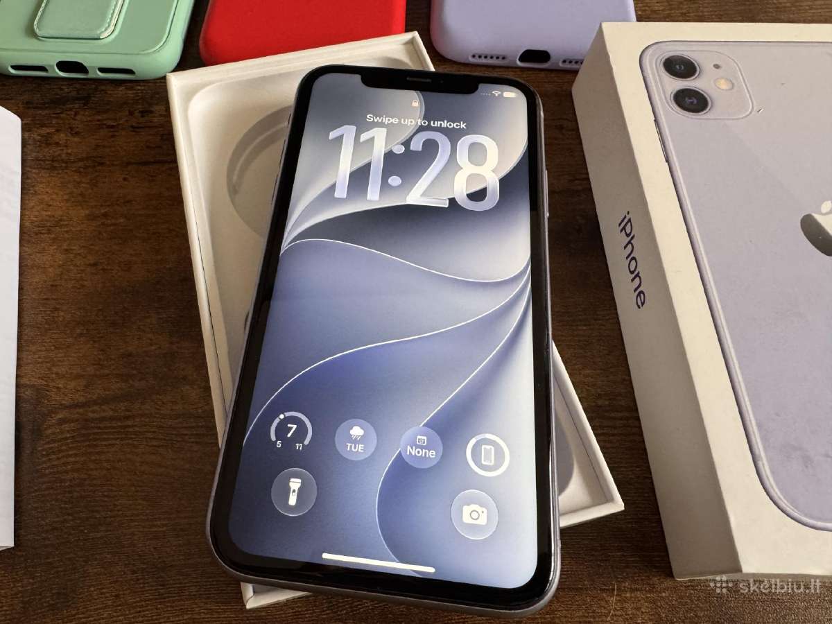 iPhone 11 64gb, 84% bat, su dokumentais, idealus - nuotraukos Nr. 9