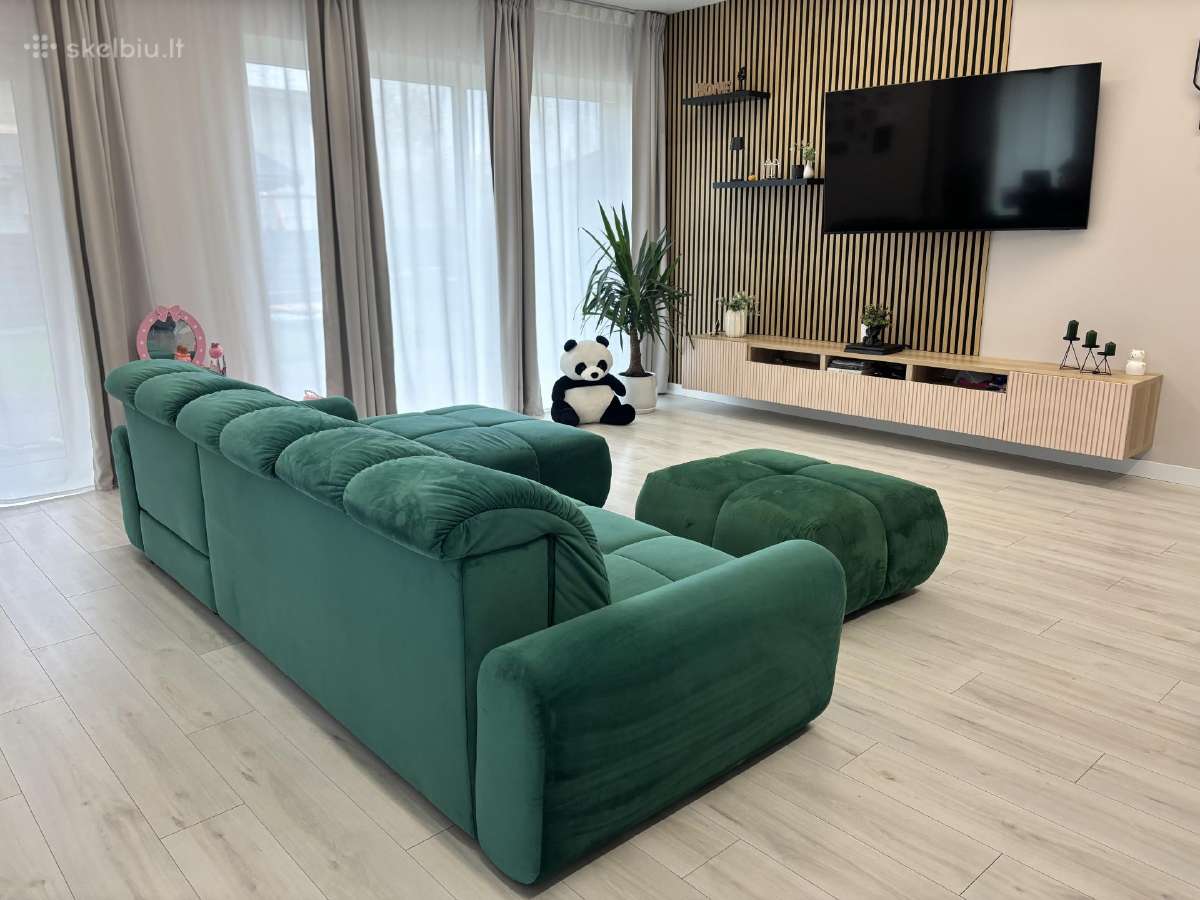 Buble kampinė sofa su pufu - nuotraukos Nr. 3