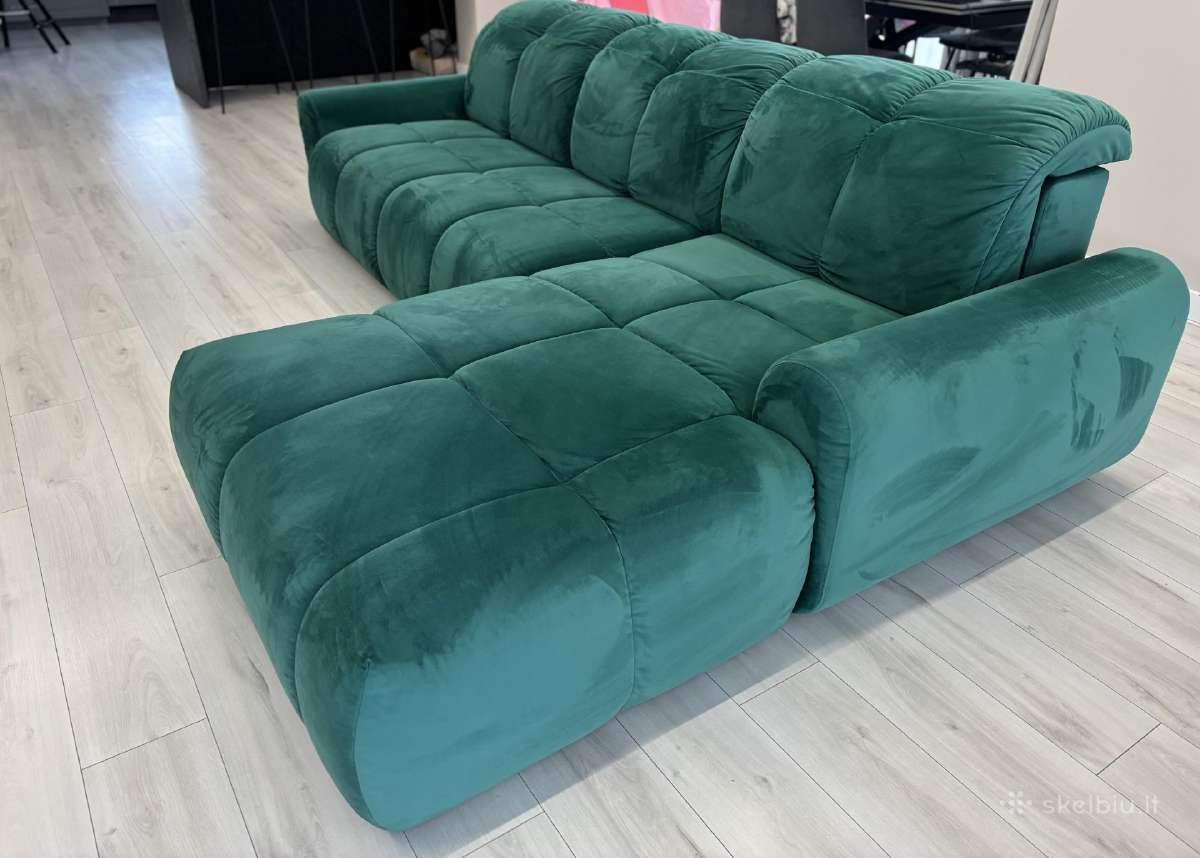 Buble kampinė sofa su pufu - nuotraukos Nr. 5