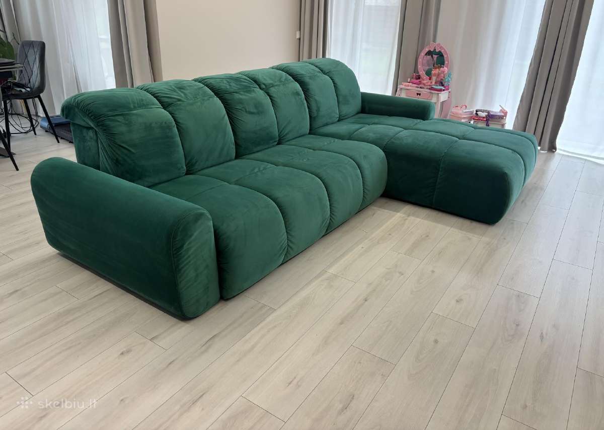 Buble kampinė sofa su pufu - nuotraukos Nr. 6