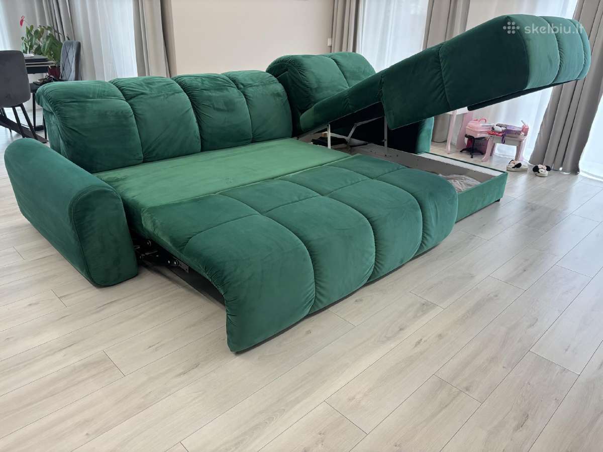 Buble kampinė sofa su pufu - nuotraukos Nr. 7