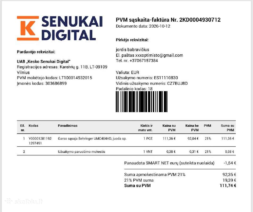 Garso stiprintuvas Behringer Umc404hd - nuotraukos Nr. 3