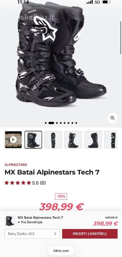Alpinestars Tech7 krosiniai batai, nauji. - nuotraukos Nr. 5