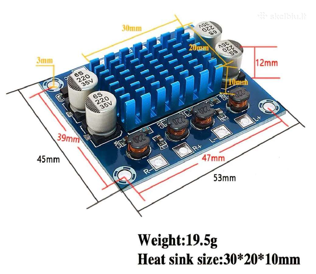 Tpa3110 Xh-a232 2x30w 2ch Stereo Stiprintuvas - nuotraukos Nr. 5
