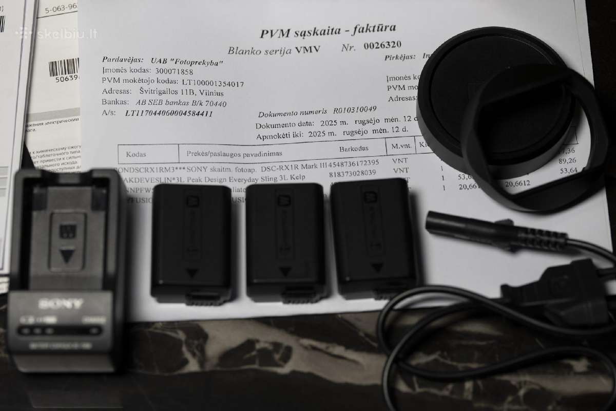 Sony Rx1r III su originaliais priedais - nuotraukos Nr. 2