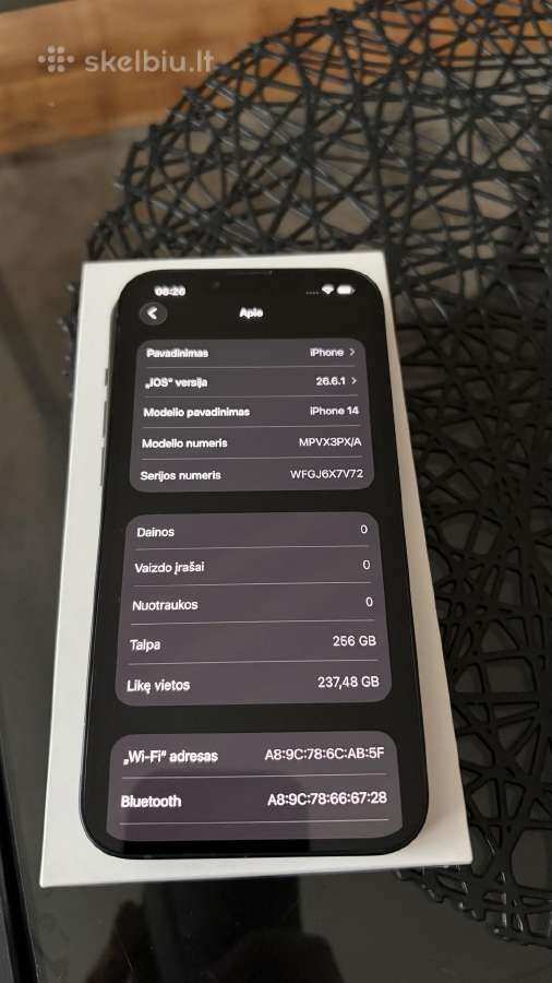 iPhone 14 Midnight 256gb - nuotraukos Nr. 7