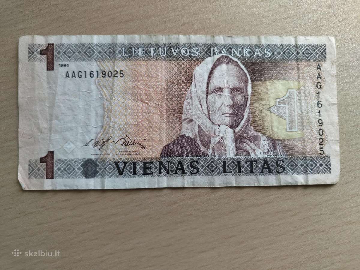 50 litu ir 1 litas banknotai - nuotraukos Nr. 2