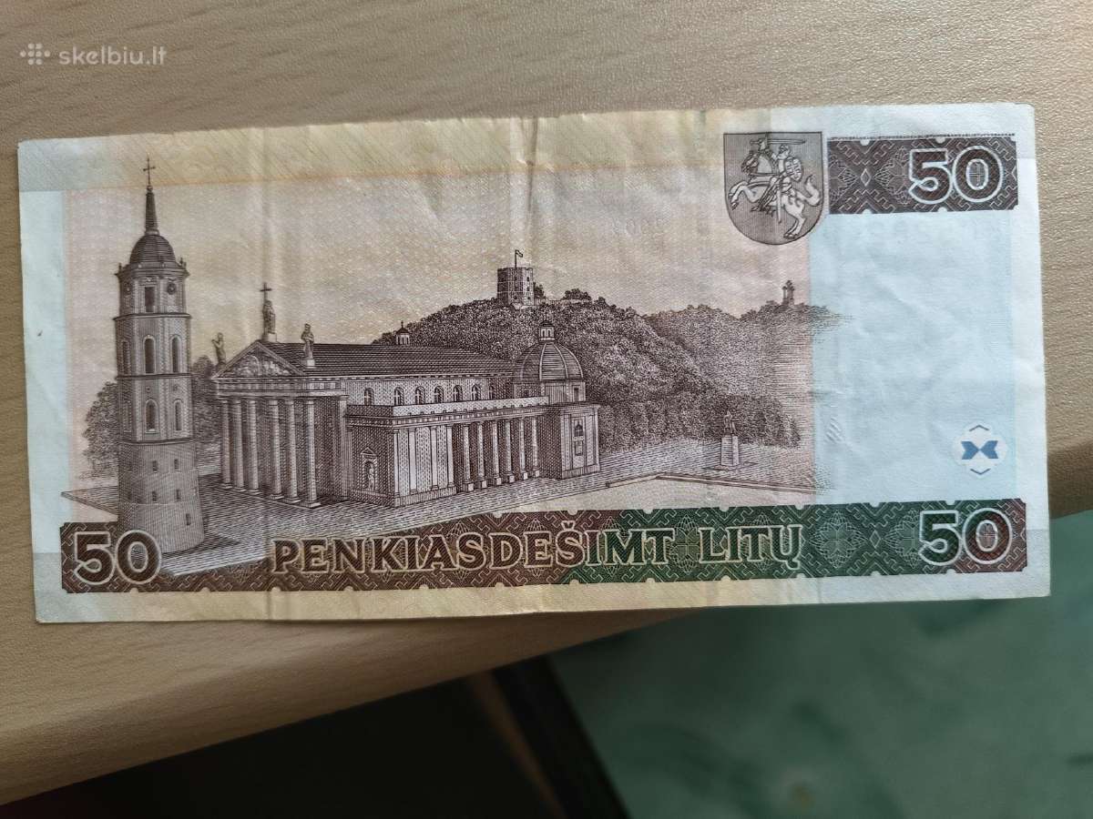 50 litu ir 1 litas banknotai - nuotraukos Nr. 3