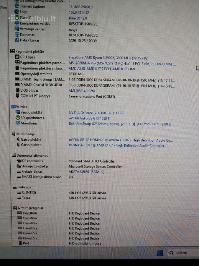 3500x/ 1080ti/ 16gb - nuotraukos Nr. 4