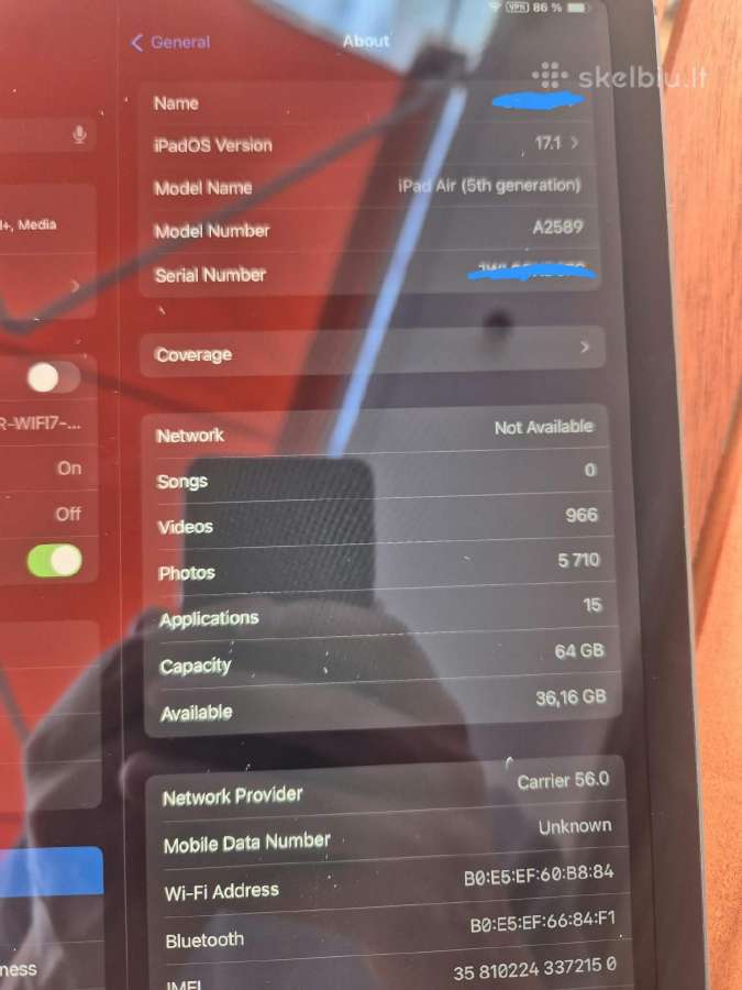 iPad Air 5th Gen 64gb Cellular M1 + dėklas - nuotraukos Nr. 10