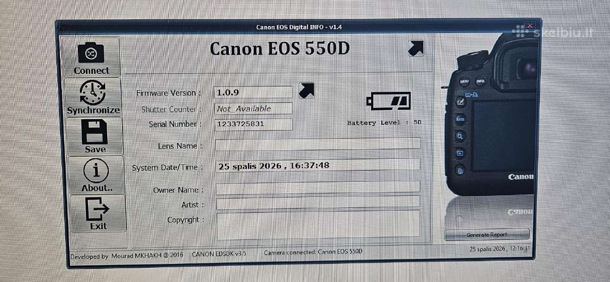 Canon EOS 550d su priedais - nuotraukos Nr. 7