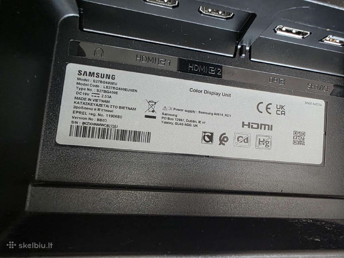 Samsung S27bg400euxen Gaming-monitor - nuotraukos Nr. 2