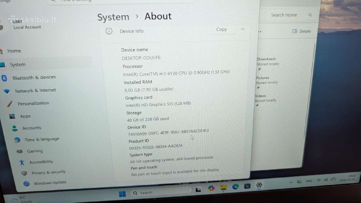 Asus Zenbook Ux305c 8gb RAM 256ssd - nuotraukos Nr. 9
