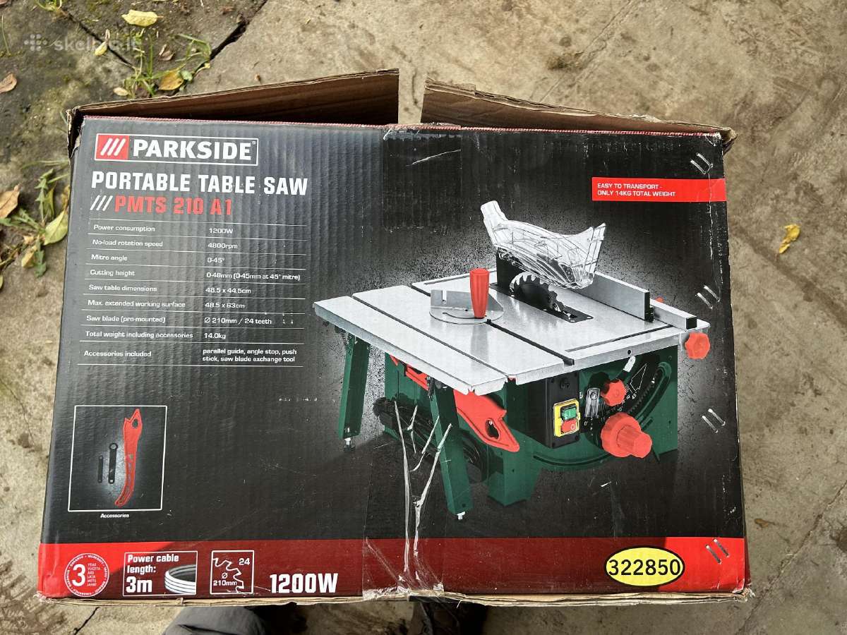 Stalinis diskinis pjūklas su darbastaliu Parkside - nuotraukos Nr. 3
