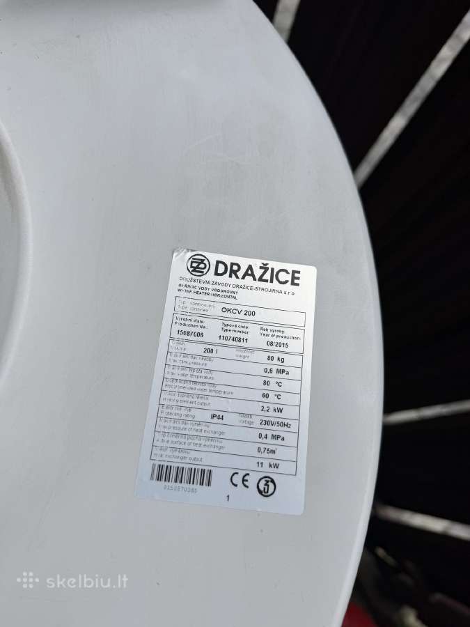 Boileris Dražice Okcv 200 - nuotraukos Nr. 4