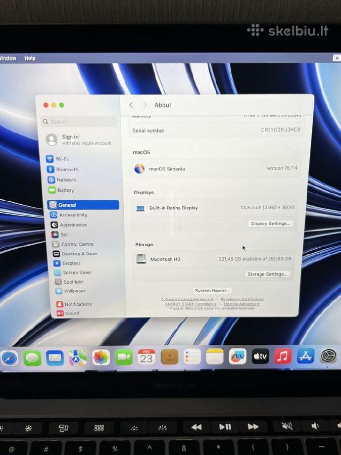 Apple MacBook Pro 13 (2018)/ 8 GB / 256 GB - nuotraukos Nr. 14