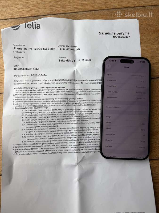 Idealus iPhone 16 Pro 128gb - nuotraukos Nr. 7